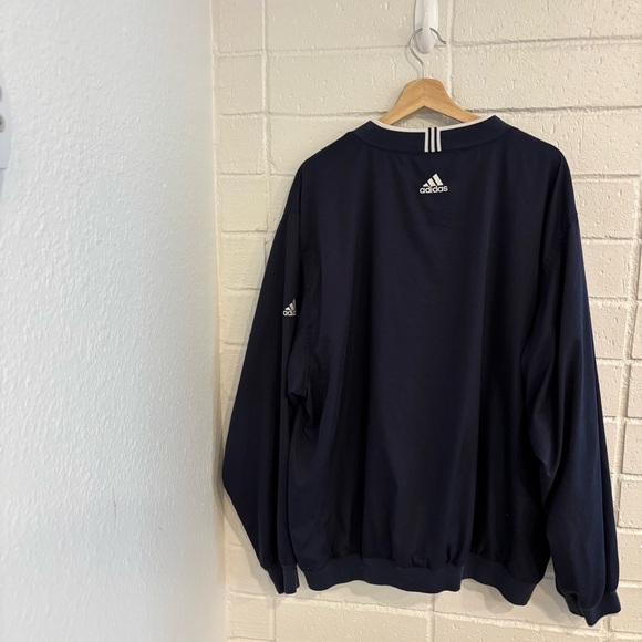 Adidas vintage windbreaker pullover in navy blue - Picture 3 of 3